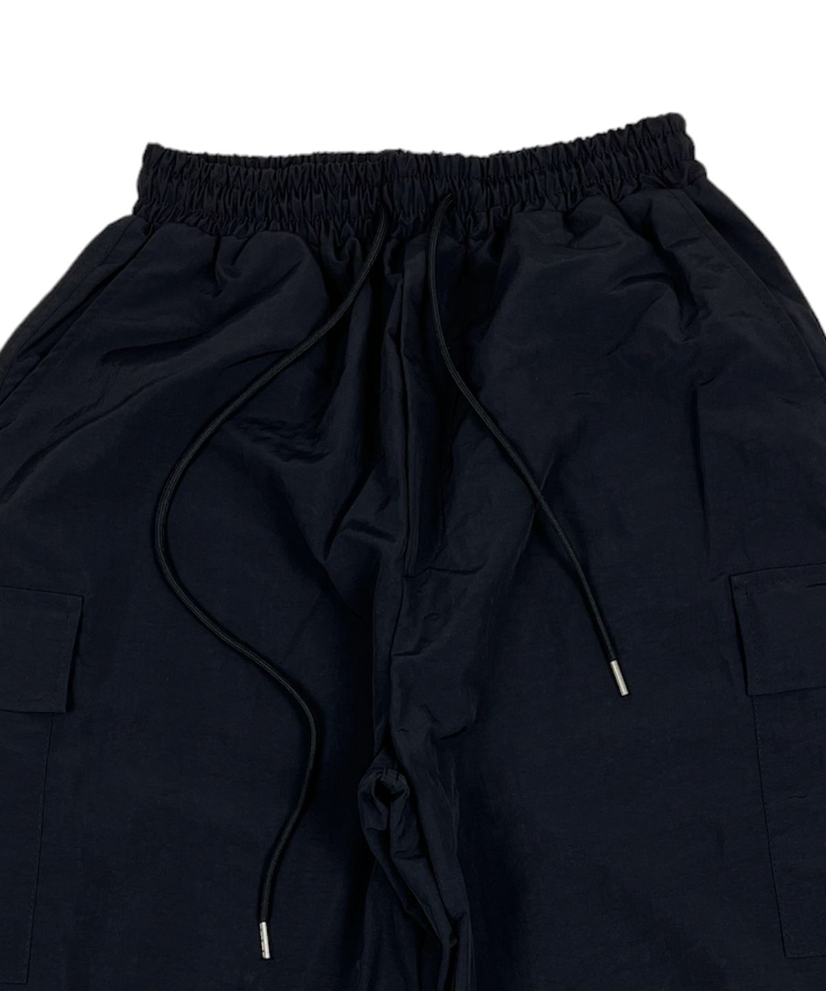 스케이터락(SK8ER ROCK) Nylon Cargo Wide Long Half Pants black