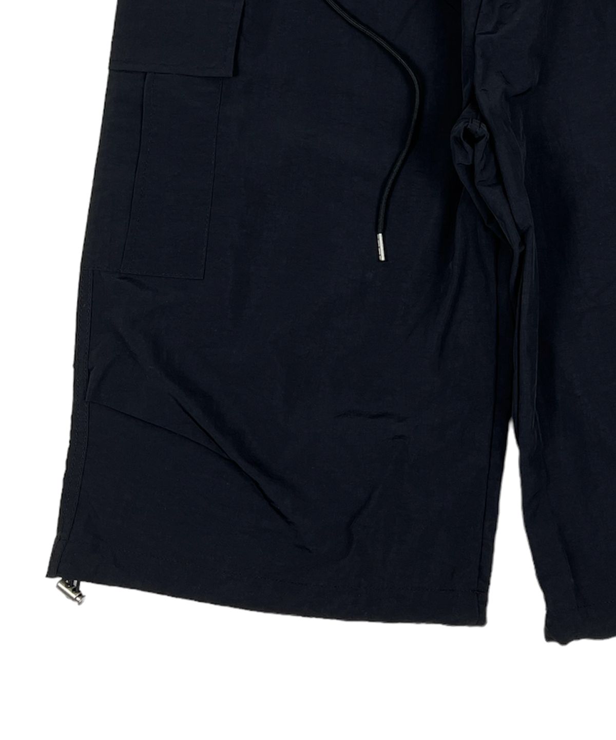 스케이터락(SK8ER ROCK) Nylon Cargo Wide Long Half Pants black