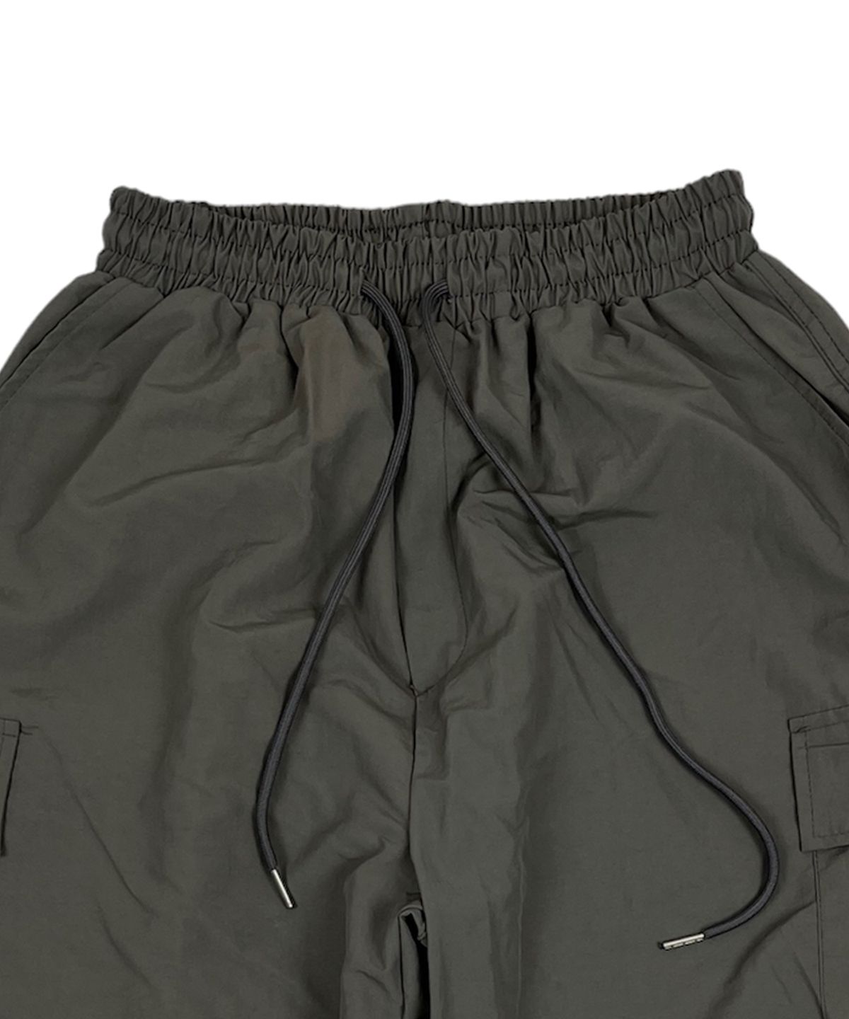 스케이터락(SK8ER ROCK) Nylon Cargo Wide Long Half Pants dimgray