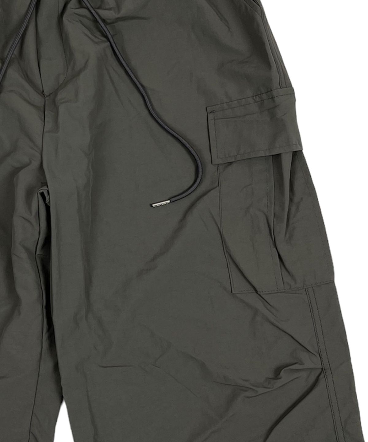 스케이터락(SK8ER ROCK) Nylon Cargo Wide Long Half Pants dimgray