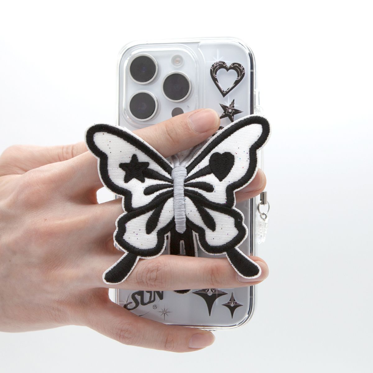 세컨드유니크네임(SECOND UNIQUE NAME) SUN CASE CLEAR PATCH BUTTERFLY BLACK