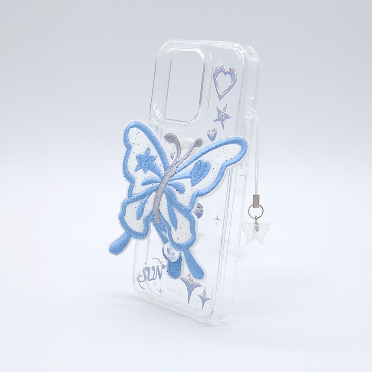 세컨드유니크네임(SECOND UNIQUE NAME) SUN CASE CLEAR  PATCH BUTTERFLY BLUE