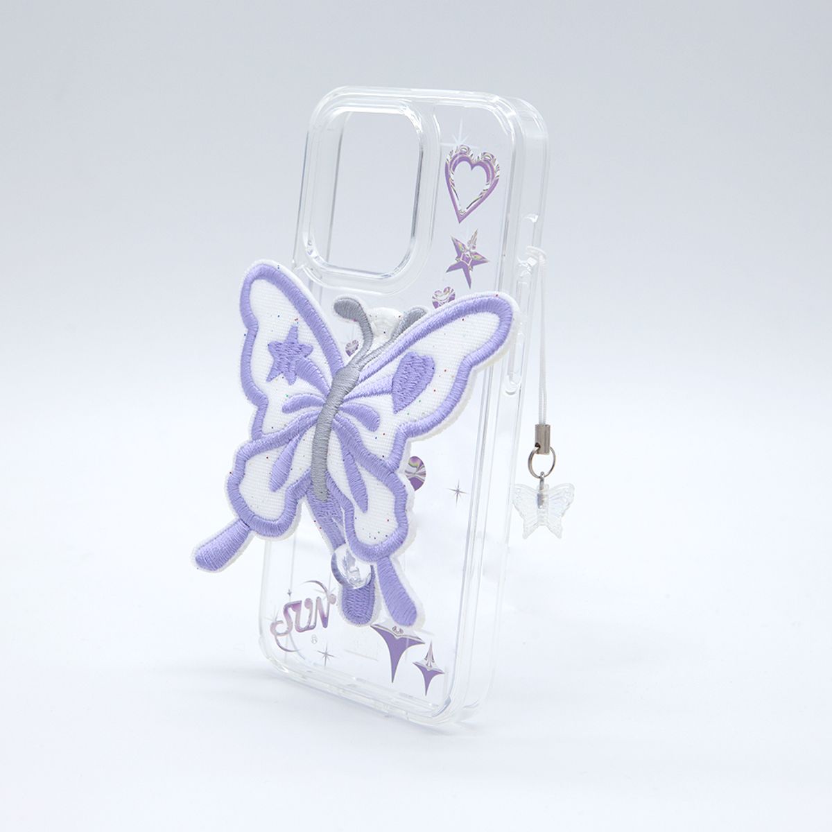 세컨드유니크네임(SECOND UNIQUE NAME) SUN CASE CLEAR  PATCH BUTTERFLY PURPLE