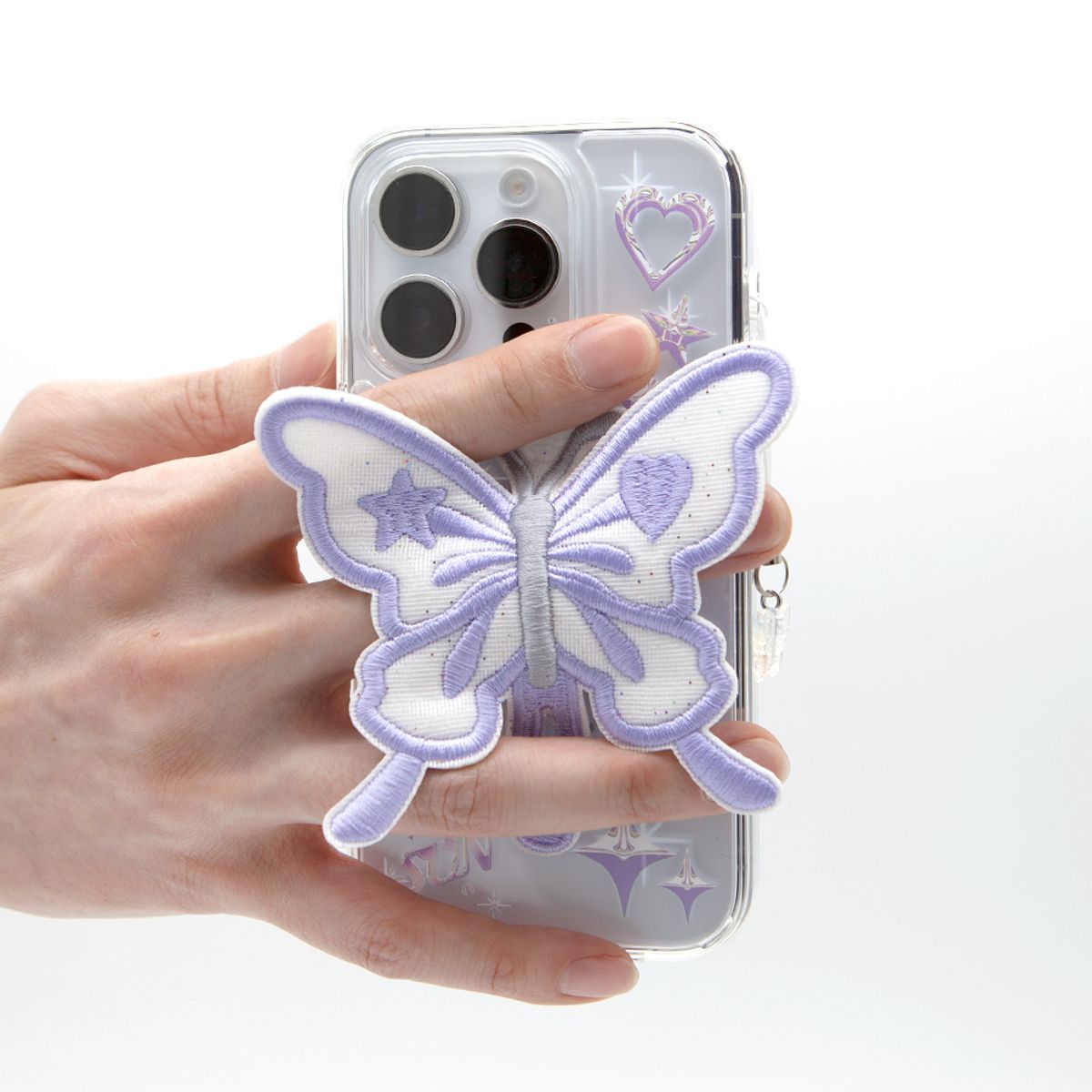 세컨드유니크네임(SECOND UNIQUE NAME) SUN CASE CLEAR  PATCH BUTTERFLY PURPLE