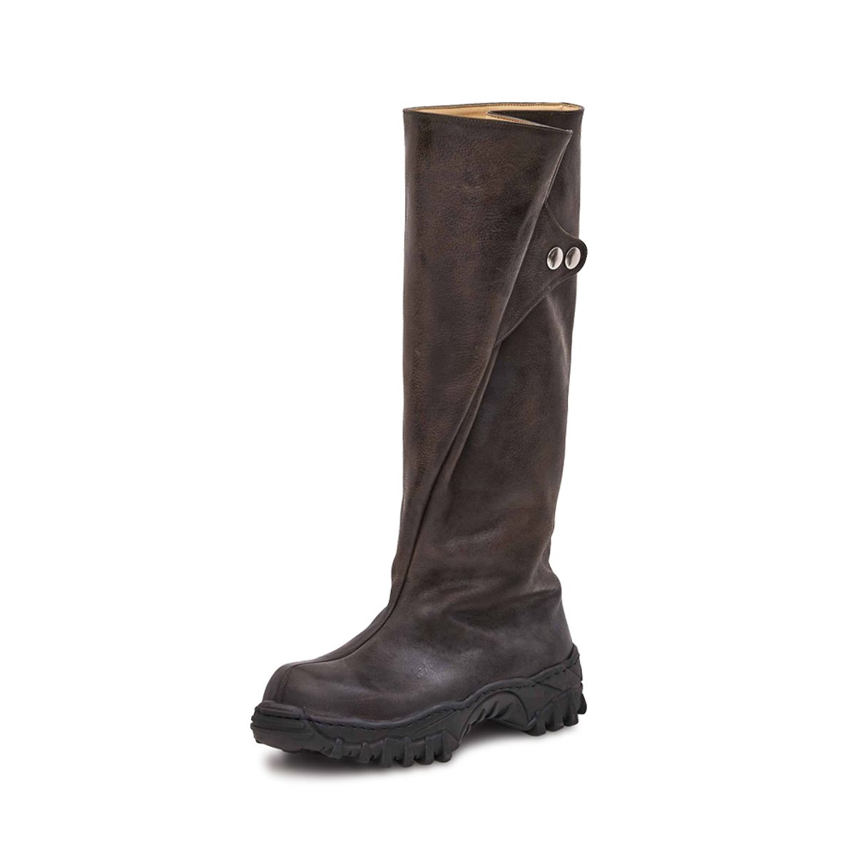 네거티브쓰리(NEGATIVETHREE) Folded long boots KHAKI BROWN