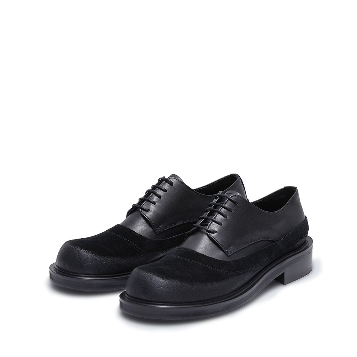 네거티브쓰리(NEGATIVETHREE) Derby Shoes   SUEDE BLACK