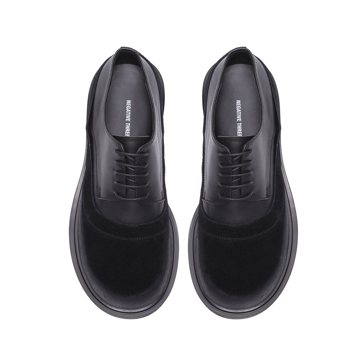 네거티브쓰리(NEGATIVETHREE) Derby Shoes   SUEDE BLACK