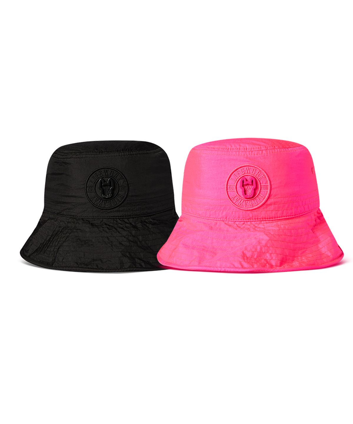 라이프워크(LIFEWORK) 와샤 볼륨 자수 버킷햇