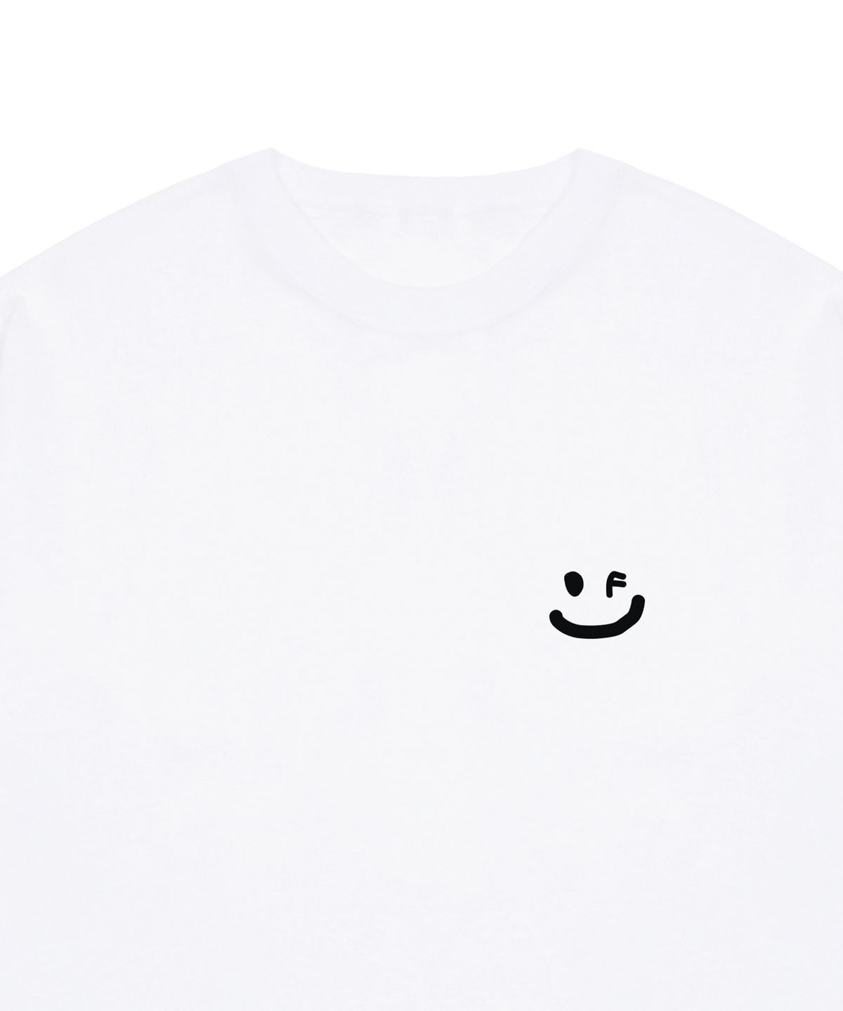 그레이버(GRAVER) [UNISEX]스몰 드로잉스마일 반팔티_화이트/블랙 로고