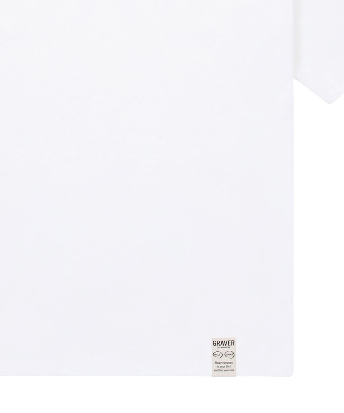 그레이버(GRAVER) [UNISEX]스몰 드로잉스마일 반팔티_화이트/그린 로고
