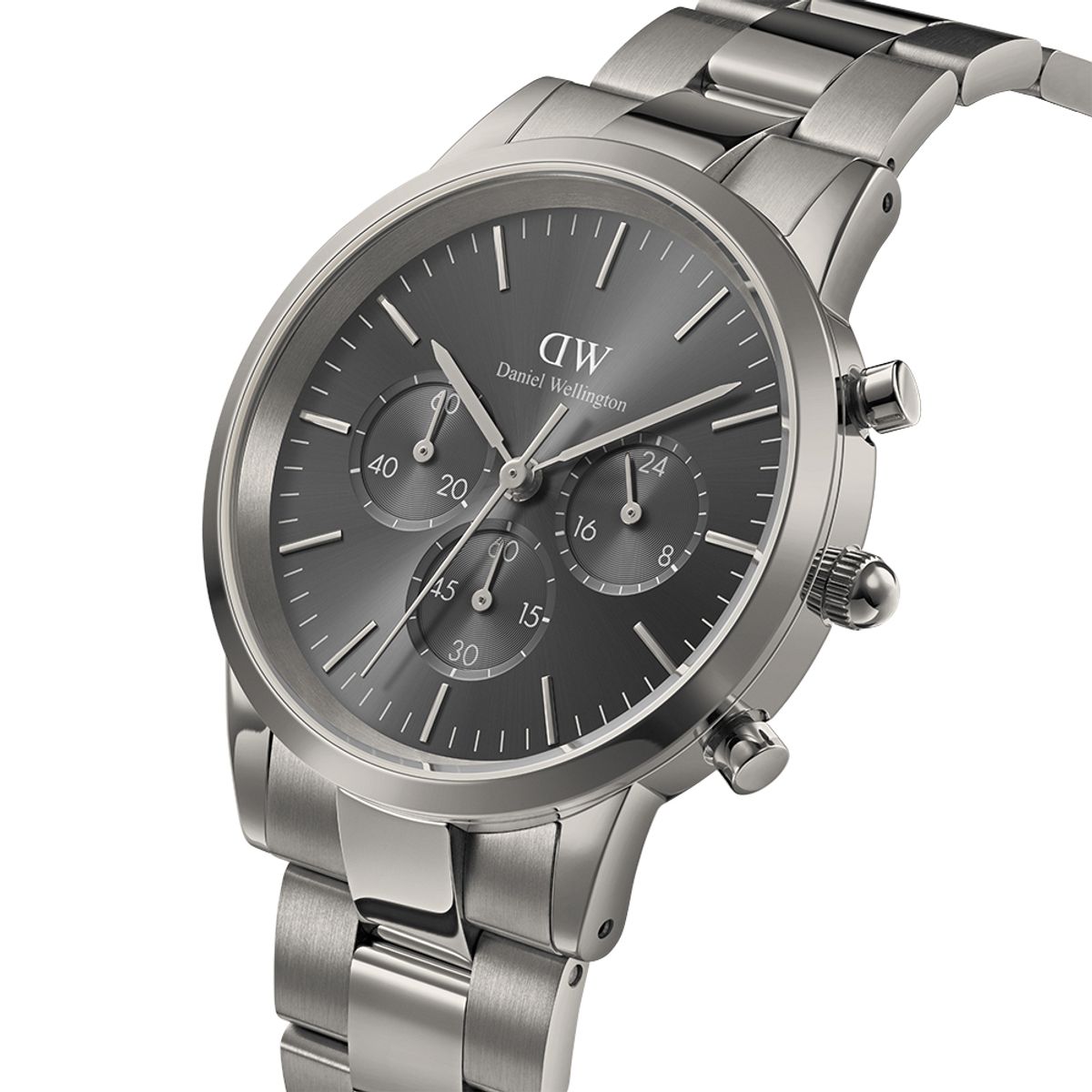 다니엘 웰링턴(DANIEL WELLINGTON) ICONIC CHRONOGRAPH LINK GRAPHITE 그레이 남자시계