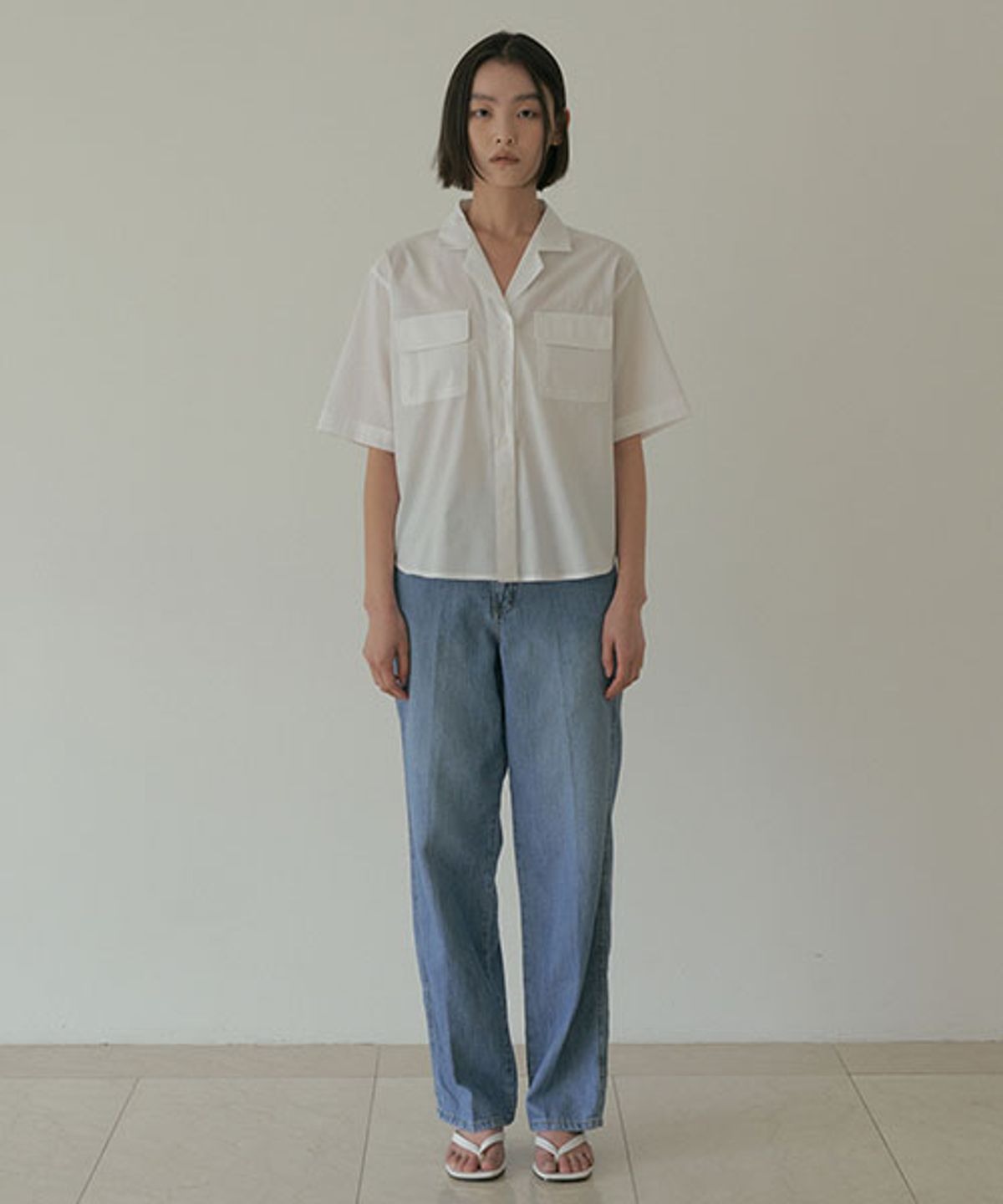 링서울(LINGSEOUL) bamboo blended pocket blouse-white