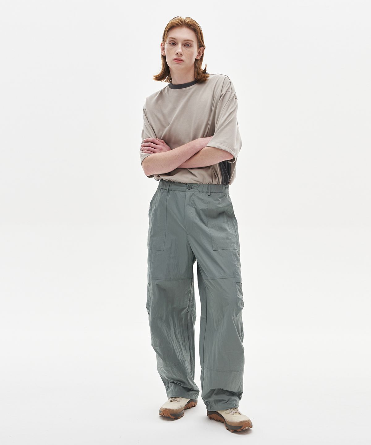 노운(NOUN) round cargo pants (blue grey)