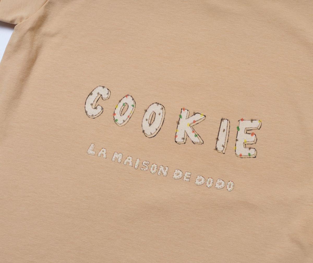 라메종드도도(LA MAISON DE DODO) Basic Dodo Short Sleeve T-Shirt with Cookie Lettering_반팔티