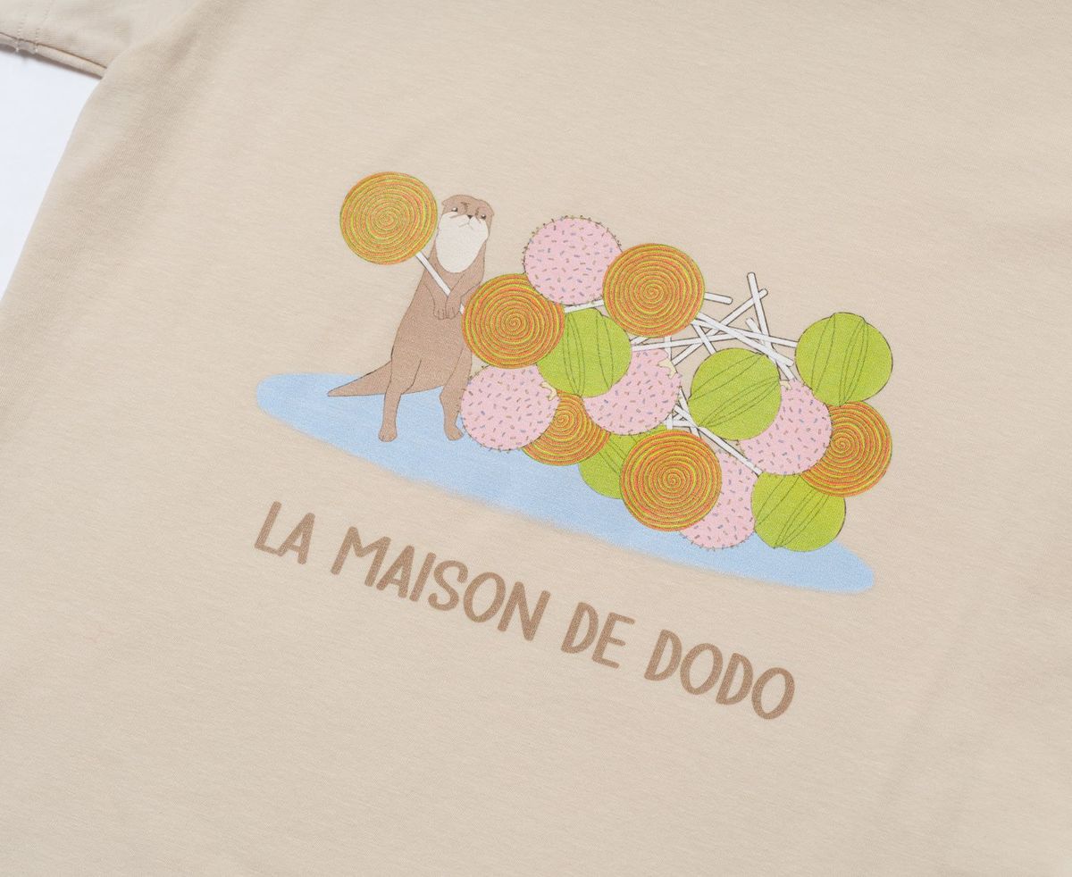 라메종드도도(LA MAISON DE DODO) Basic Dodo Short Sleeve T-Shirt with Otters Candy House_반팔티