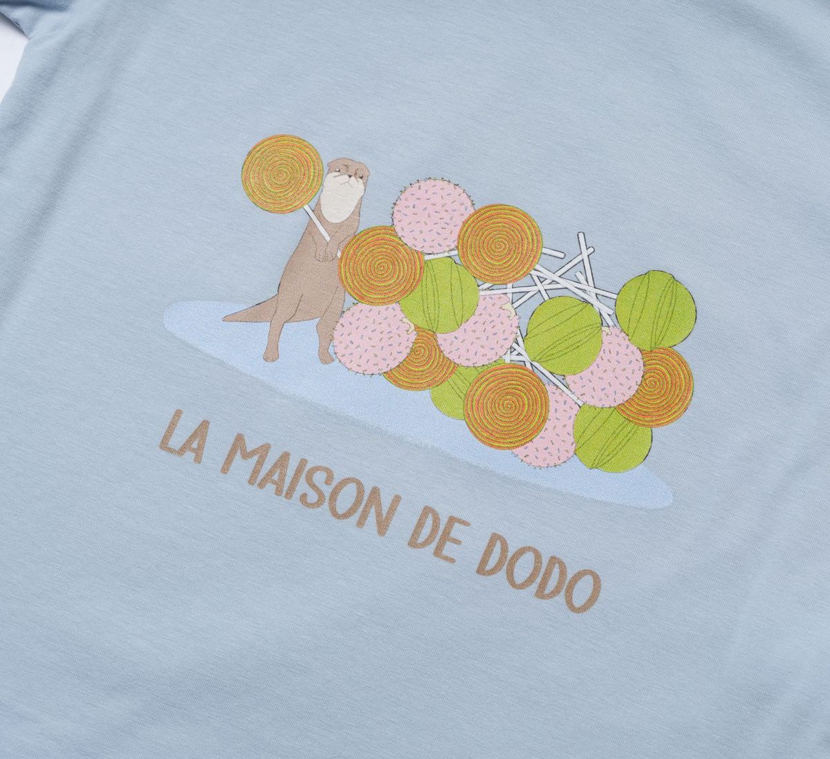 라메종드도도(LA MAISON DE DODO) Basic Dodo Short Sleeve T-Shirt with Otters Candy House_반팔티