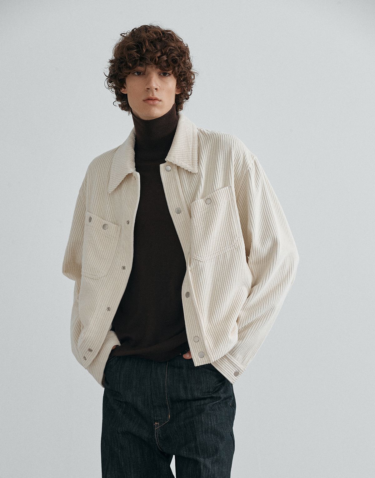 호이테(HEUTE) HET CORDUYOY SHIRTS JACKET IVORY
