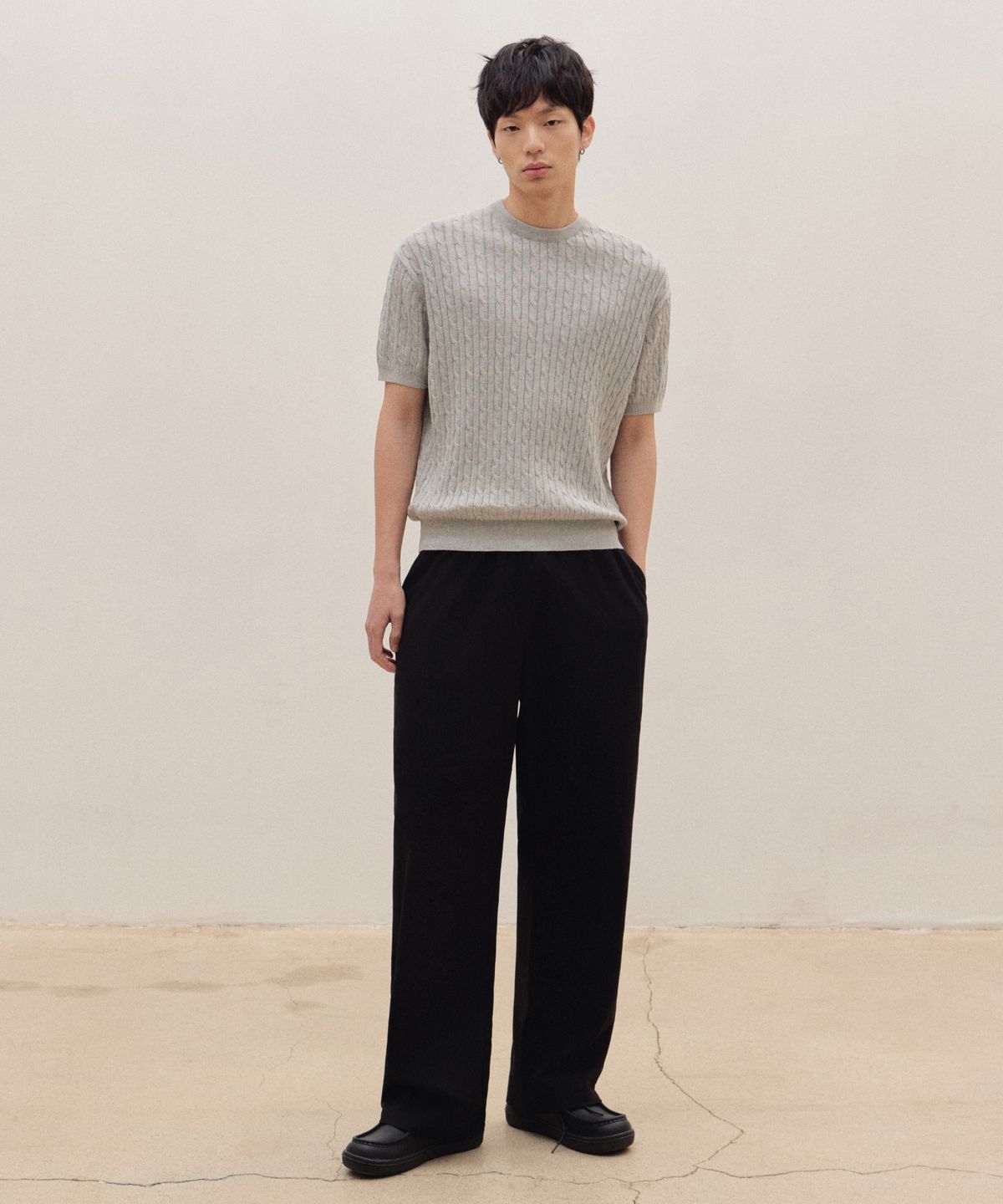 에이지오디(AGOD) 와이드 밴딩 슬랙스 [블랙]