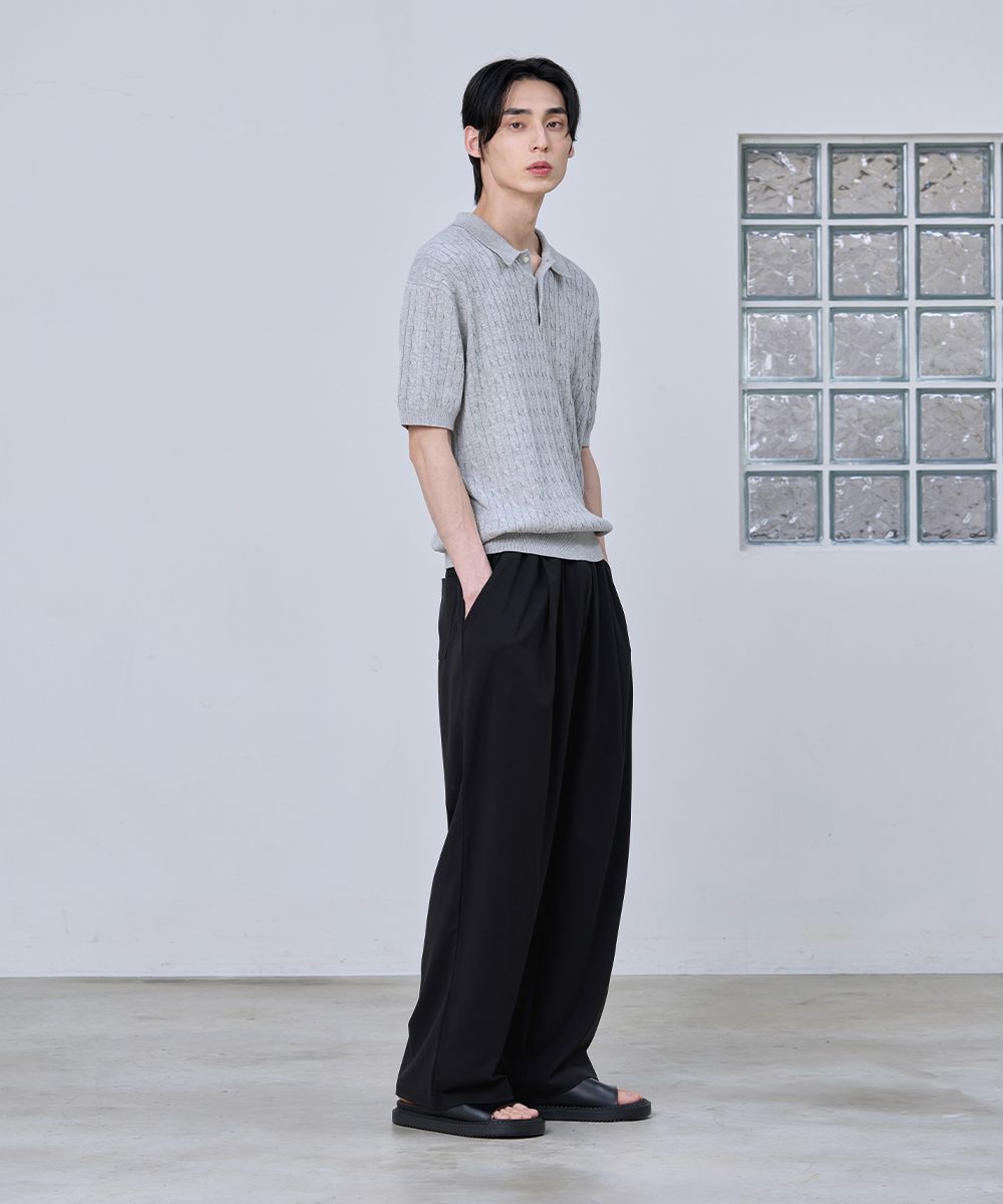 【MODERNIF】Latz Two-Tuck Banding Wide Slacks MUSINSA | AGOD One-tuck wide banding slacks [black]