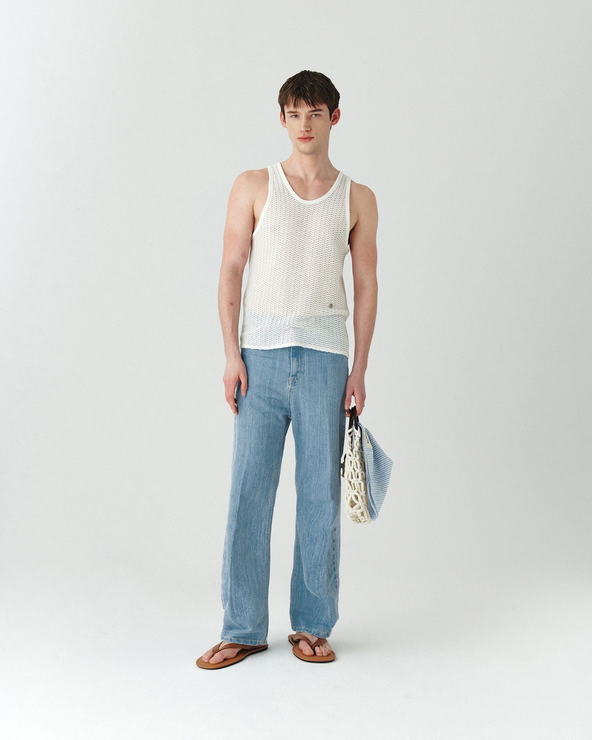호이테(HEUTE) KNIT SLEEVELESS TOP WHITE