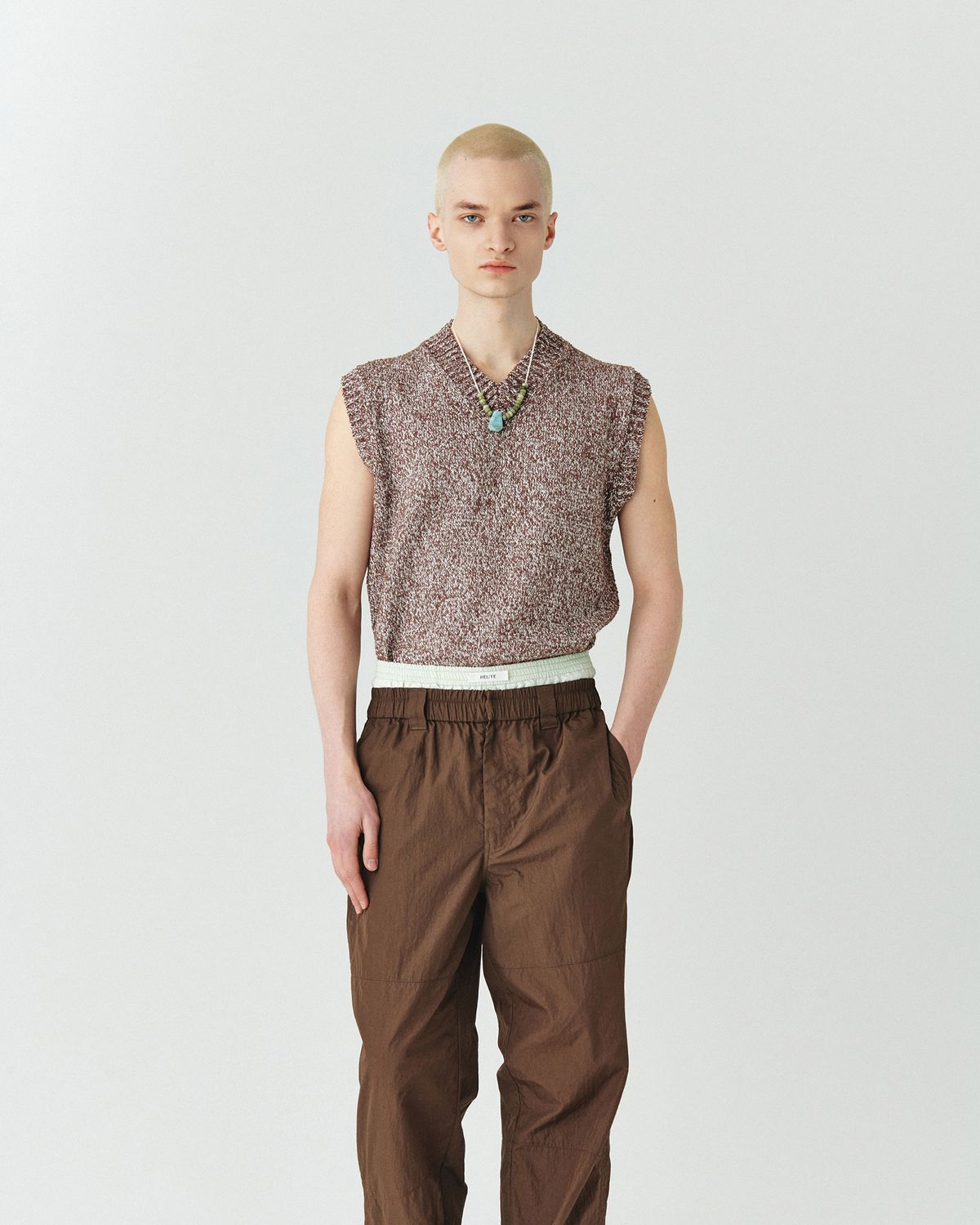 호이테(HEUTE) HET CRUNKY VEST BROWN