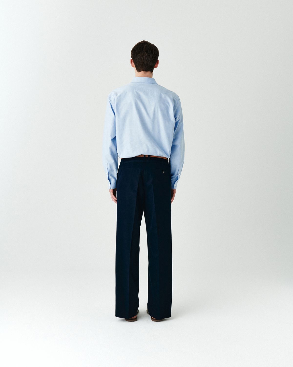 호이테(HEUTE) REGULAR COLLAR COTTON SHIRT BLUE
