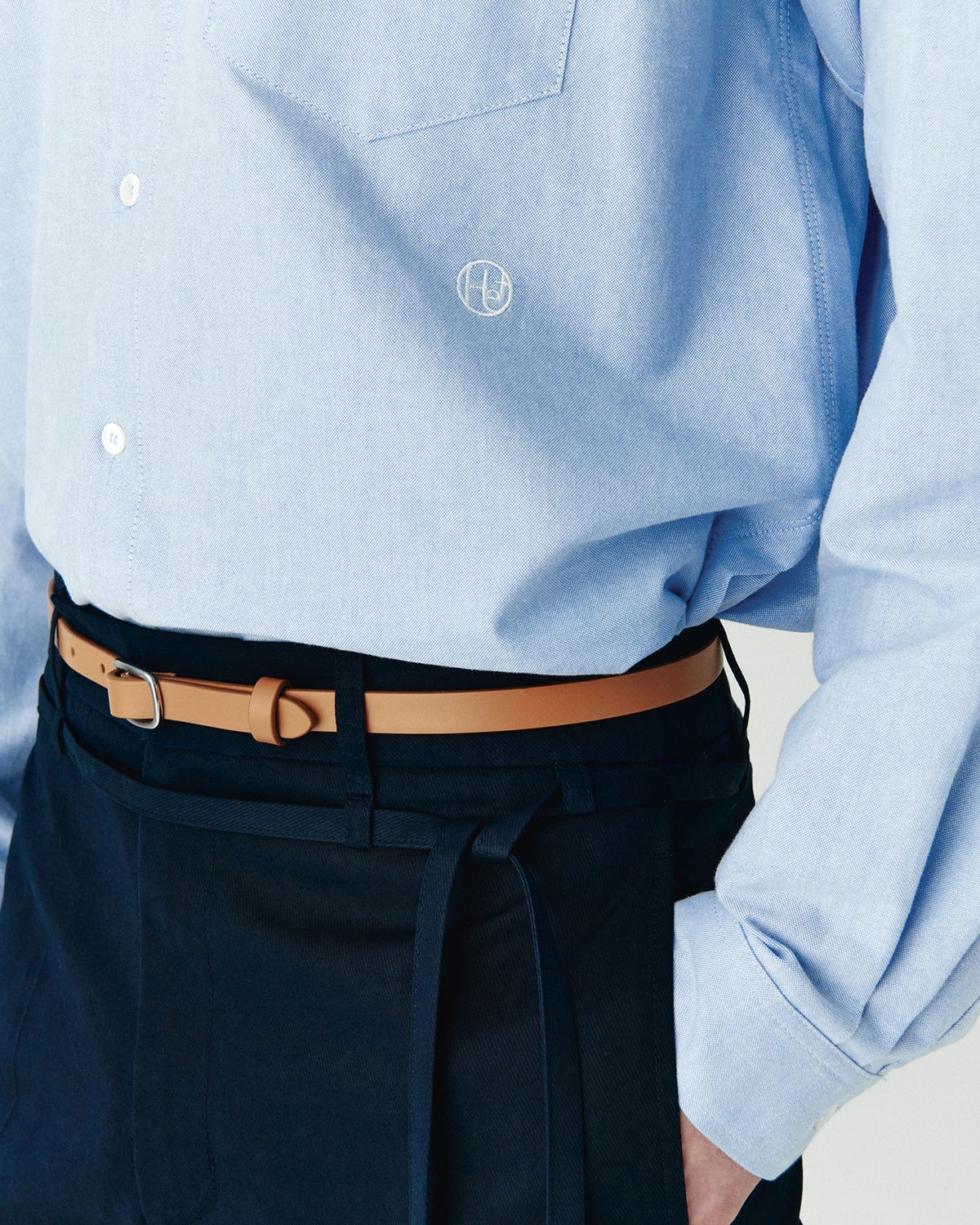 호이테(HEUTE) REGULAR COLLAR COTTON SHIRT BLUE