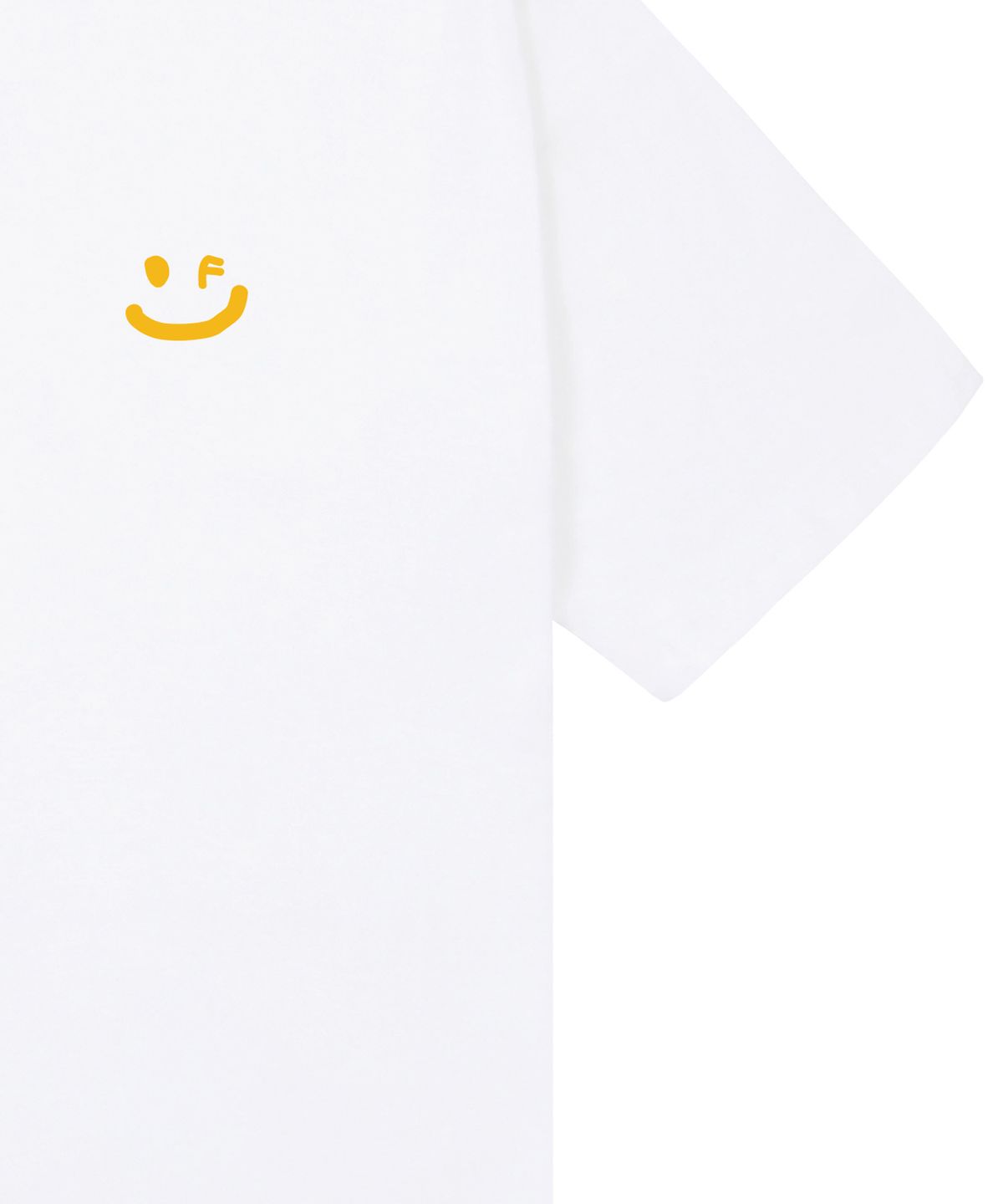 그레이버(GRAVER) [UNISEX]스몰 드로잉스마일 반팔티_화이트/옐로우 로고