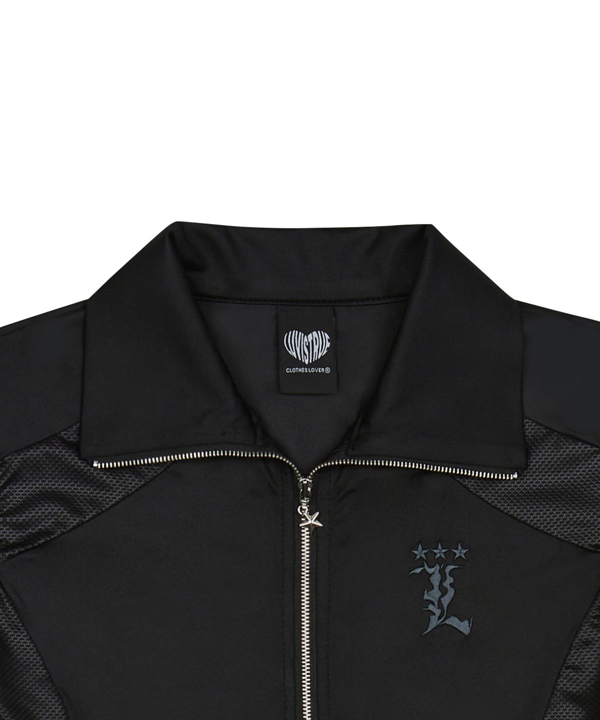 러브이즈트루(LUVISTRUE) PY SLEEVED ZIP UP(BLACK)