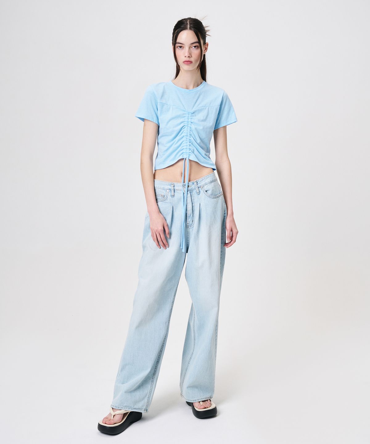 에트몽(ETMON) Heart String T-Shirt, Light Blue