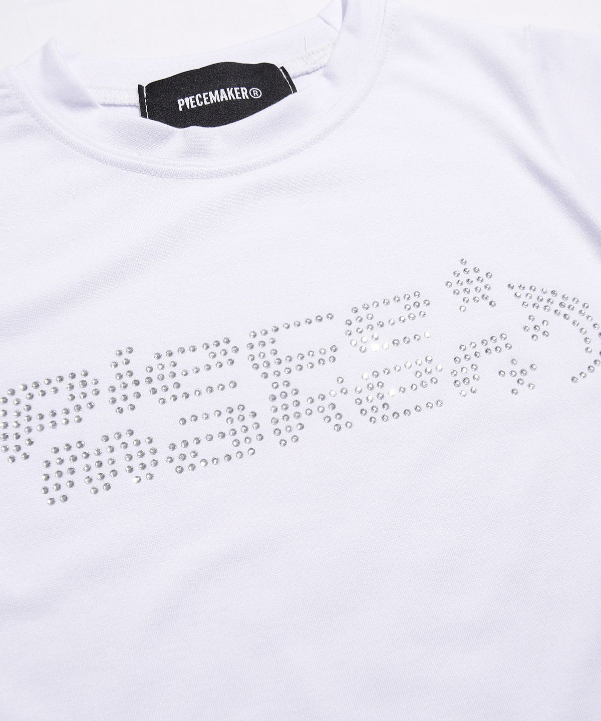 피스메이커(PIECE MAKER) CRYSTAL LOGO CROP TEE (WHITE)