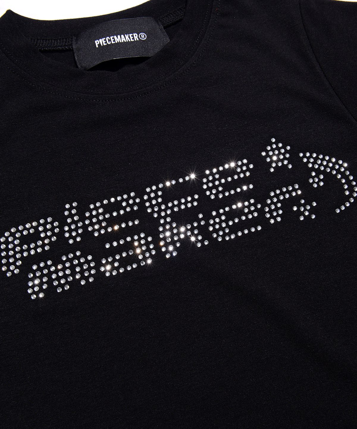 피스메이커(PIECE MAKER) CRYSTAL LOGO CROP TEE (BLACK)