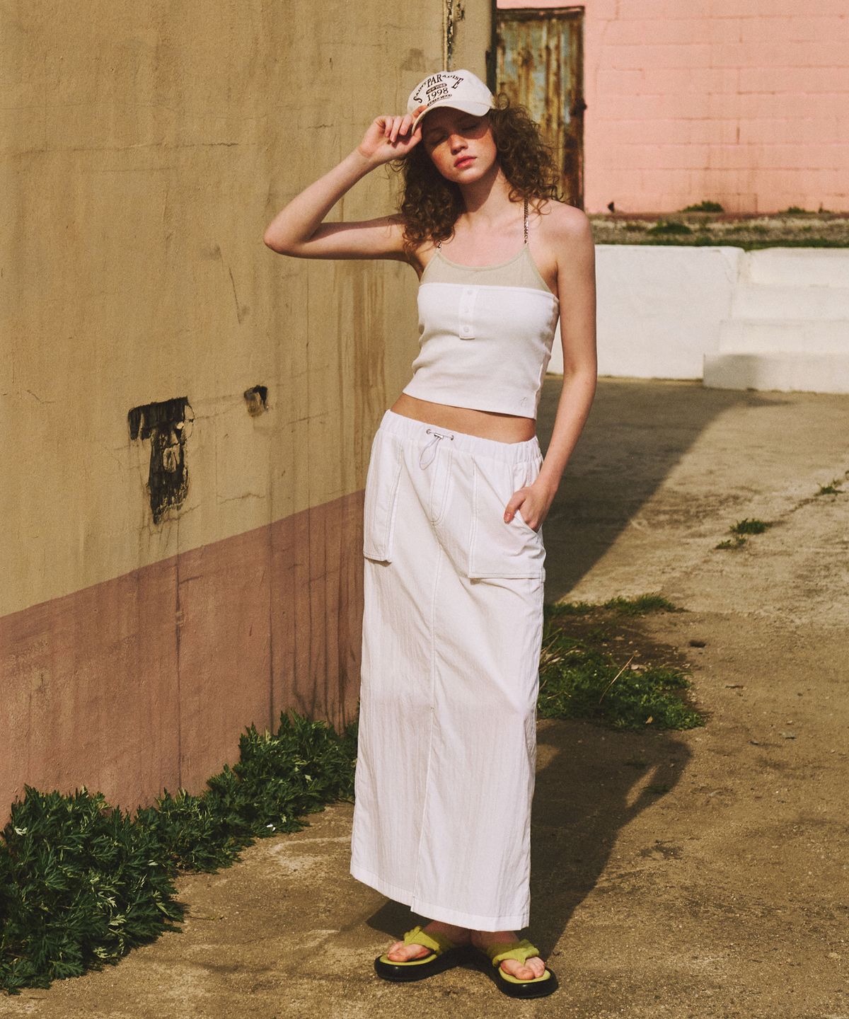 에트몽(ETMON) Chain Layered Sleeveless Top, Ivory