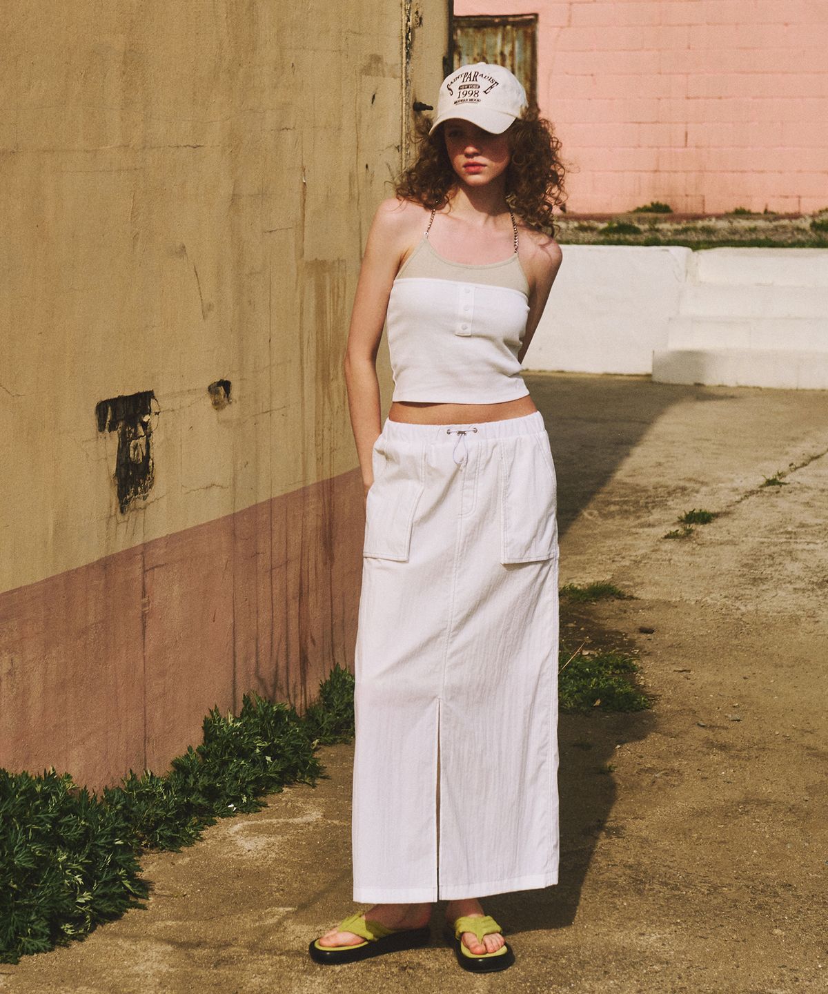 에트몽(ETMON) Chain Layered Sleeveless Top, Ivory