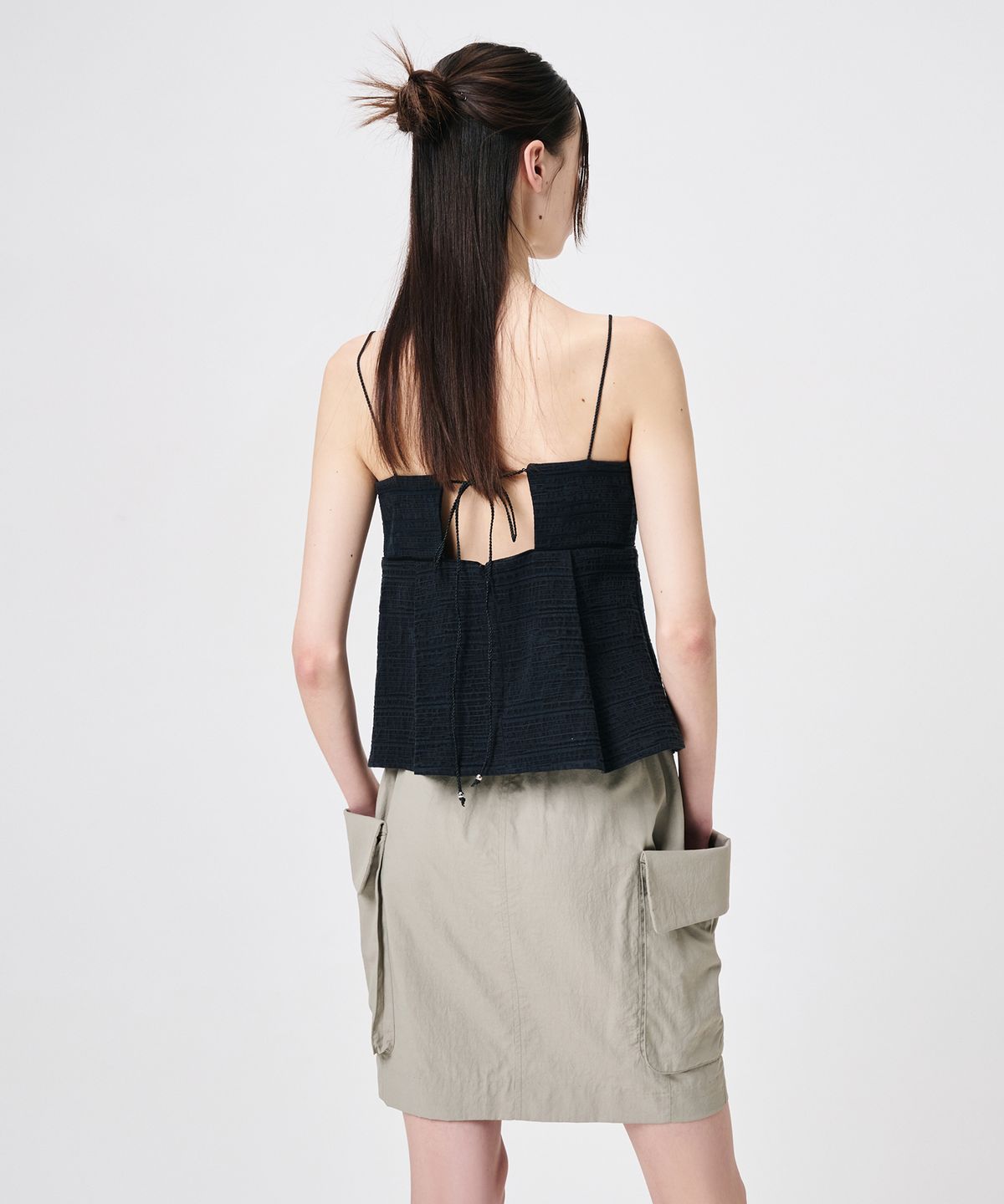 에트몽(ETMON) Linen Sleeveless Blouse, Black