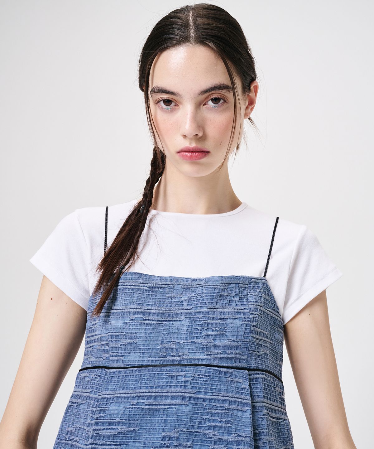 에트몽(ETMON) Linen Sleeveless Blouse, Blue