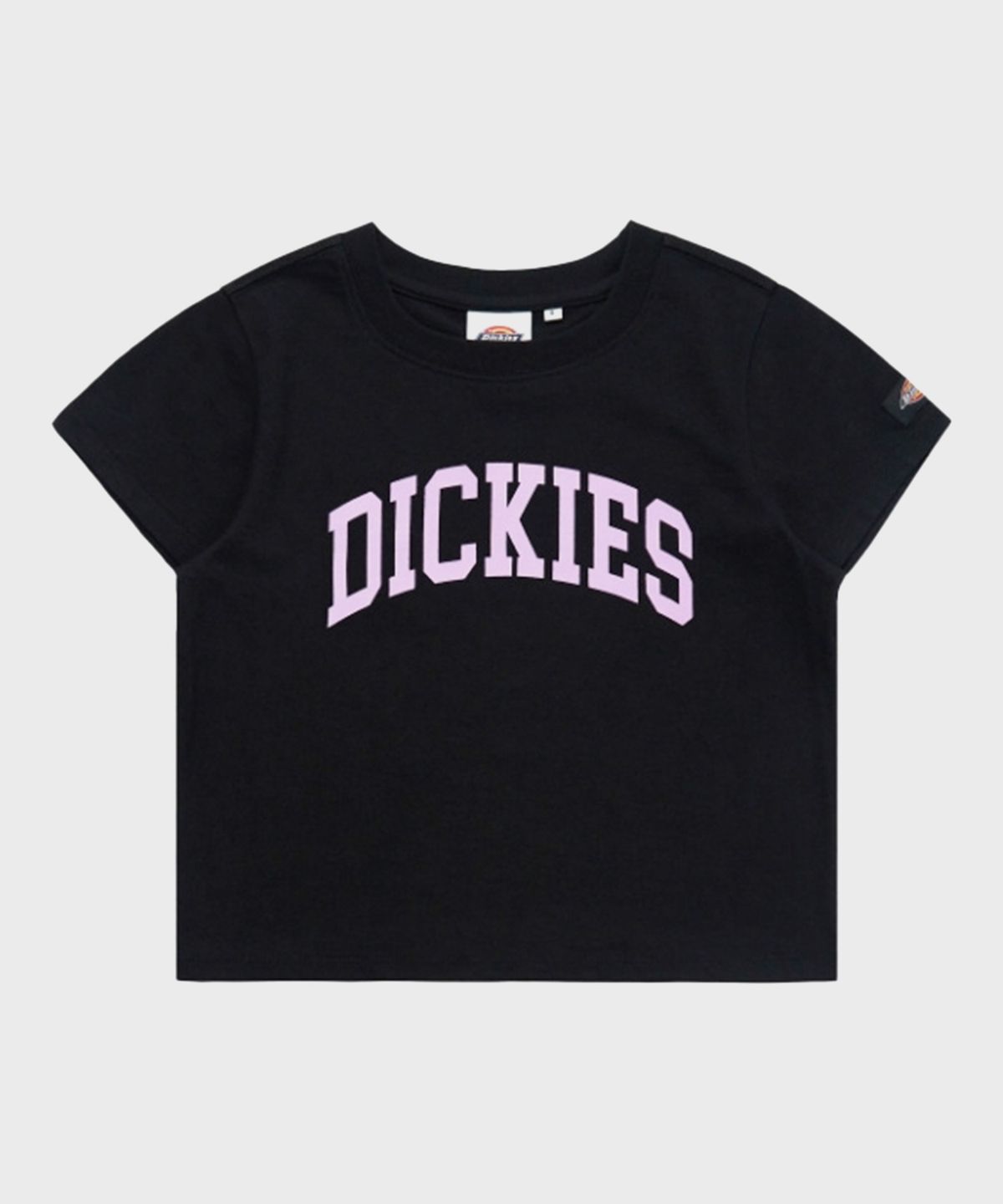 디키즈(DICKIES) 아치 로고 크롭 티셔츠 Black