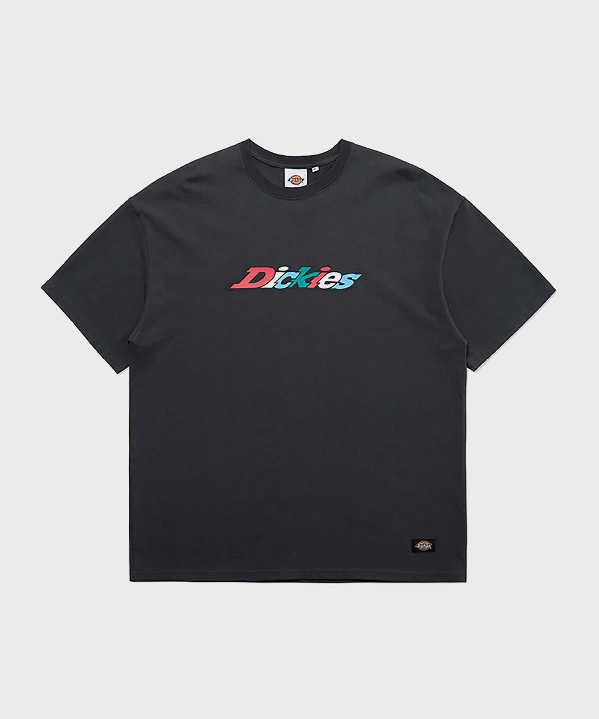 디키즈(DICKIES) 컬러 로고 티셔츠 Charcoal