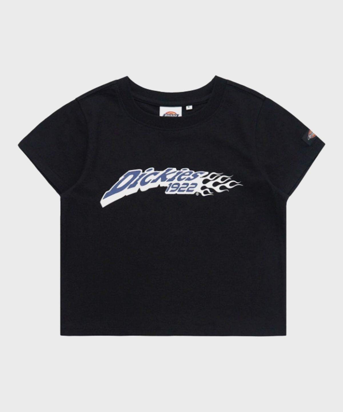 디키즈(DICKIES) 플레임 1922 크롭 티셔츠 Black