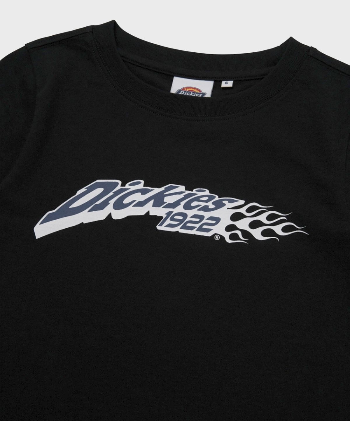디키즈(DICKIES) 플레임 1922 크롭 티셔츠 Black