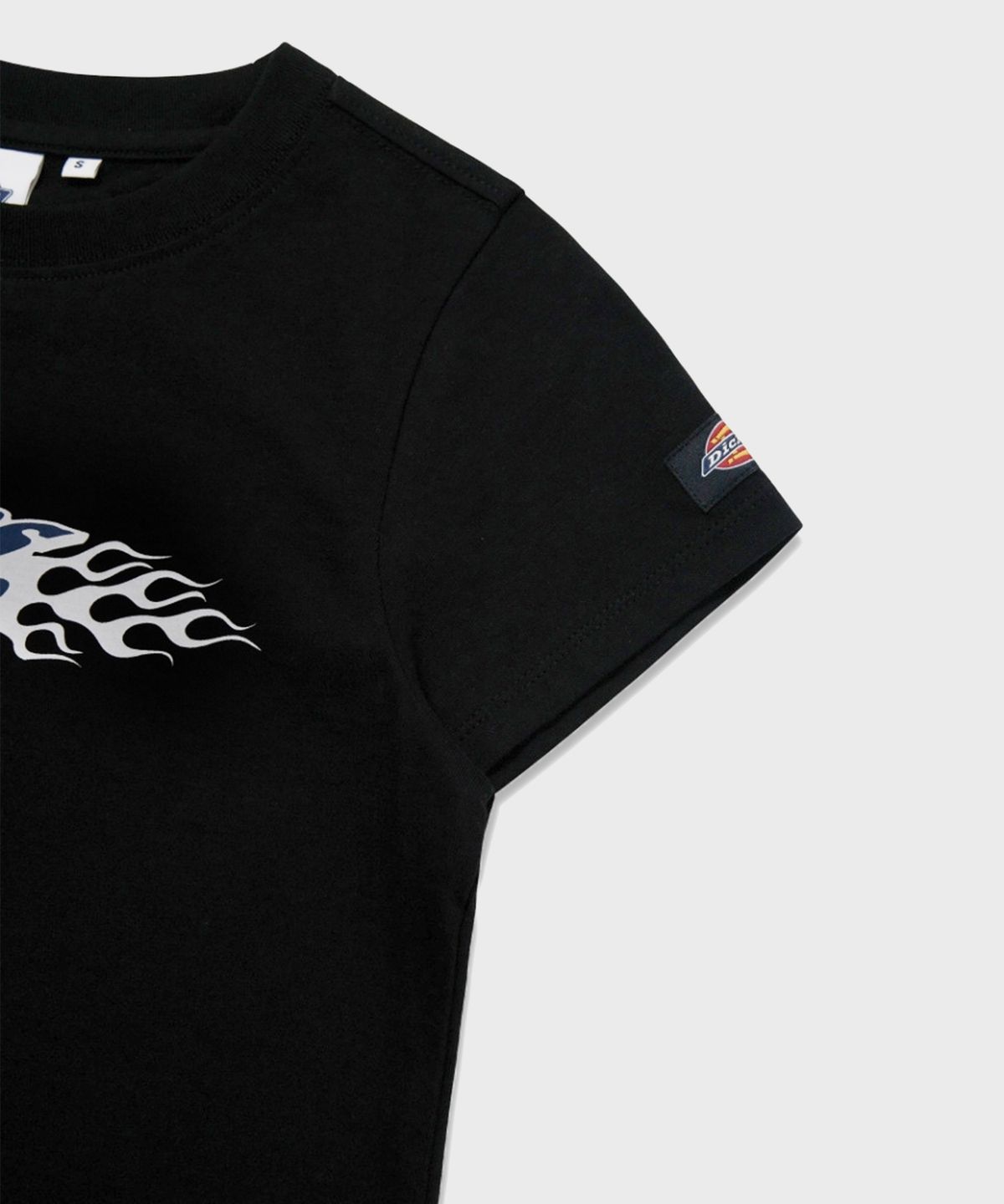 디키즈(DICKIES) 플레임 1922 크롭 티셔츠 Black