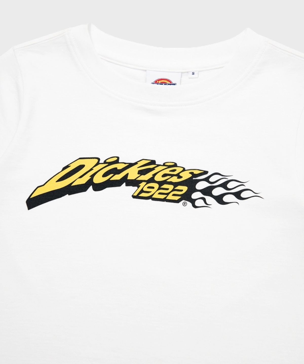 디키즈(DICKIES) 플레임 1922 크롭 티셔츠 White