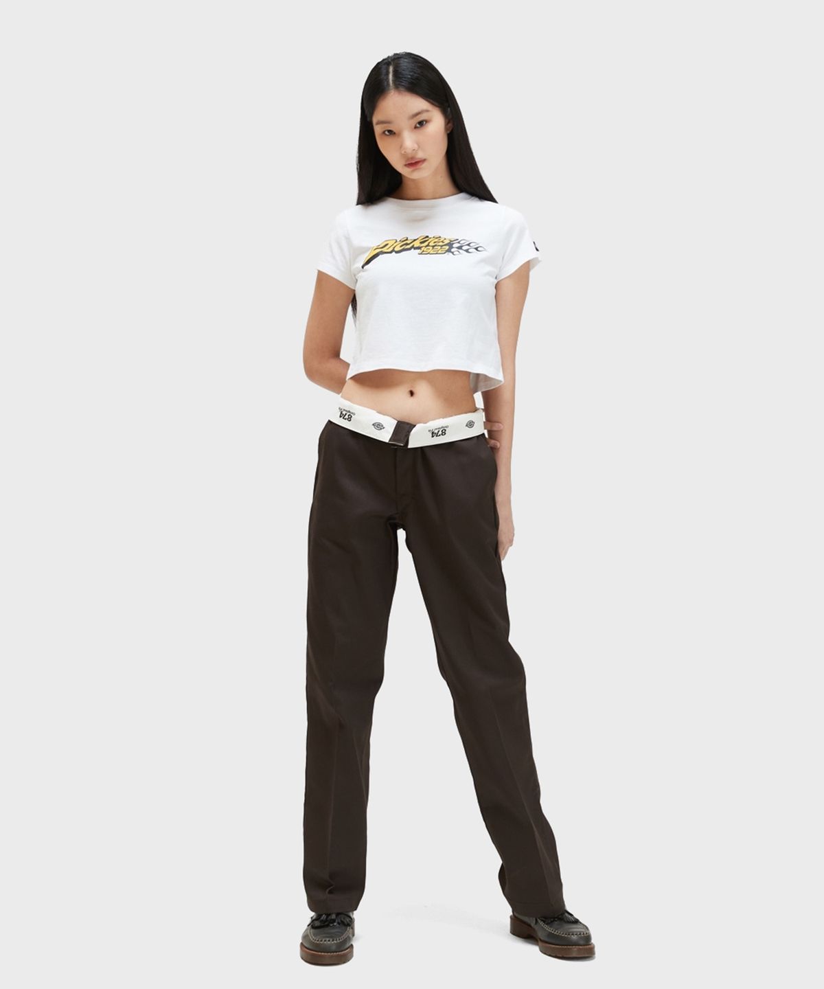 디키즈(DICKIES) 플레임 1922 크롭 티셔츠 White