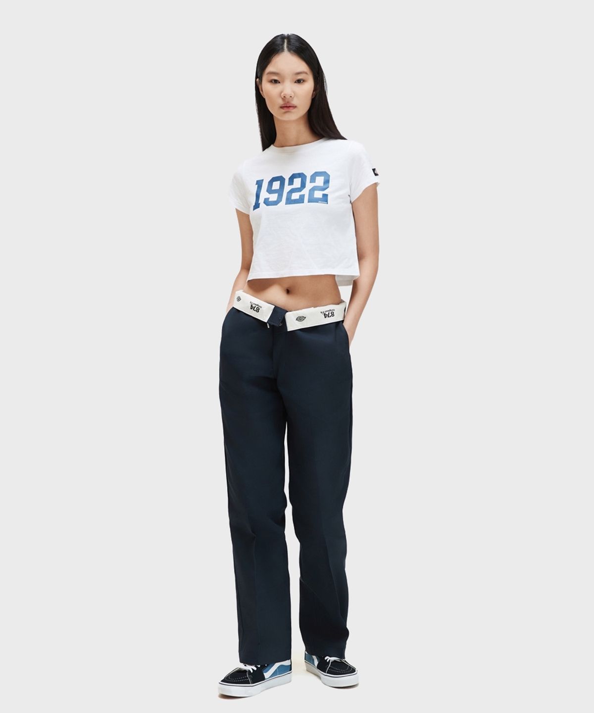 디키즈(DICKIES) 1922 크롭 티셔츠 White