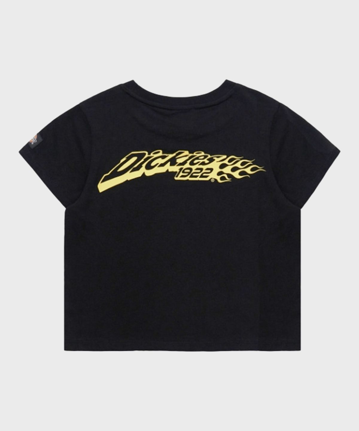 디키즈(DICKIES) 미니 플레임 D 크롭 티셔츠 Black