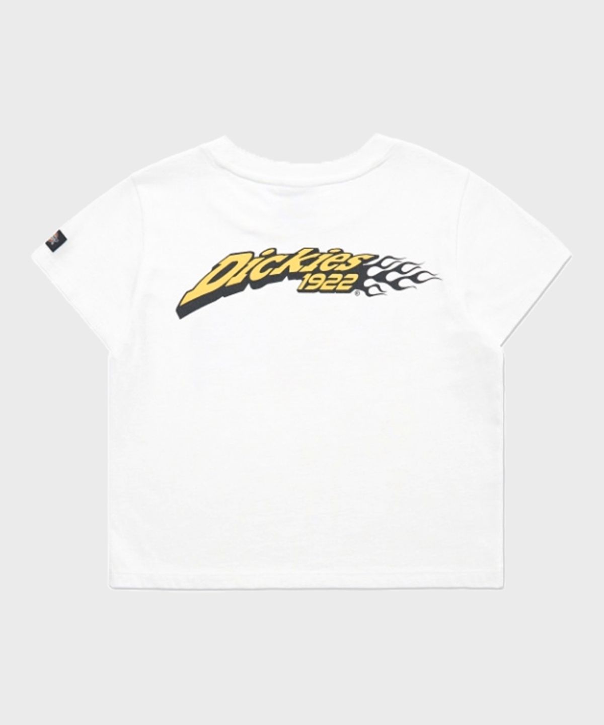 디키즈(DICKIES) 미니 플레임 D 크롭 티셔츠 White