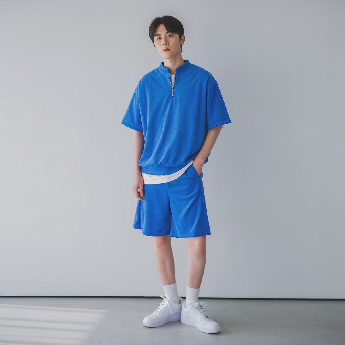 앨빈클로(ALVINCLO) 무지 테리 절개 반바지 DLX2601 (4 COLOR)