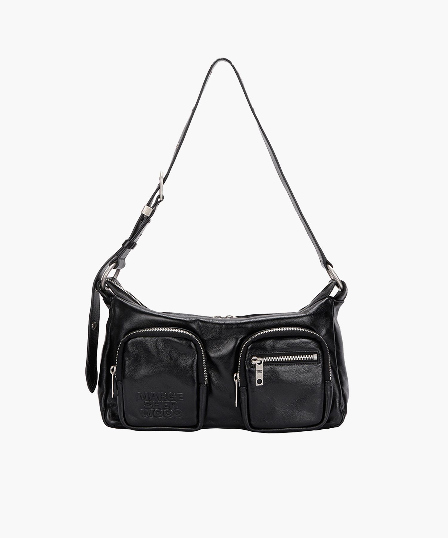 MUSINSA | MARGESHERWOOD OUTPOCKET HOBO_black glossy plain
