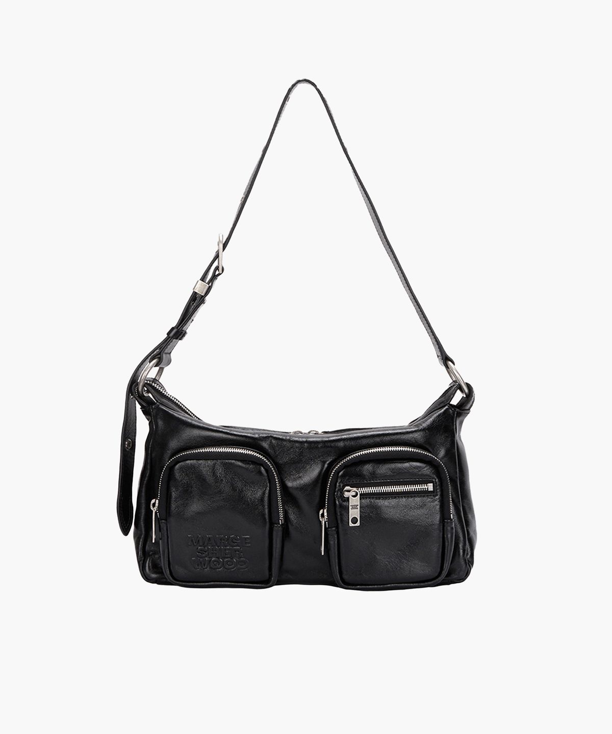 마지셔우드(MARGESHERWOOD) OUTPOCKET HOBO_black glossy plain