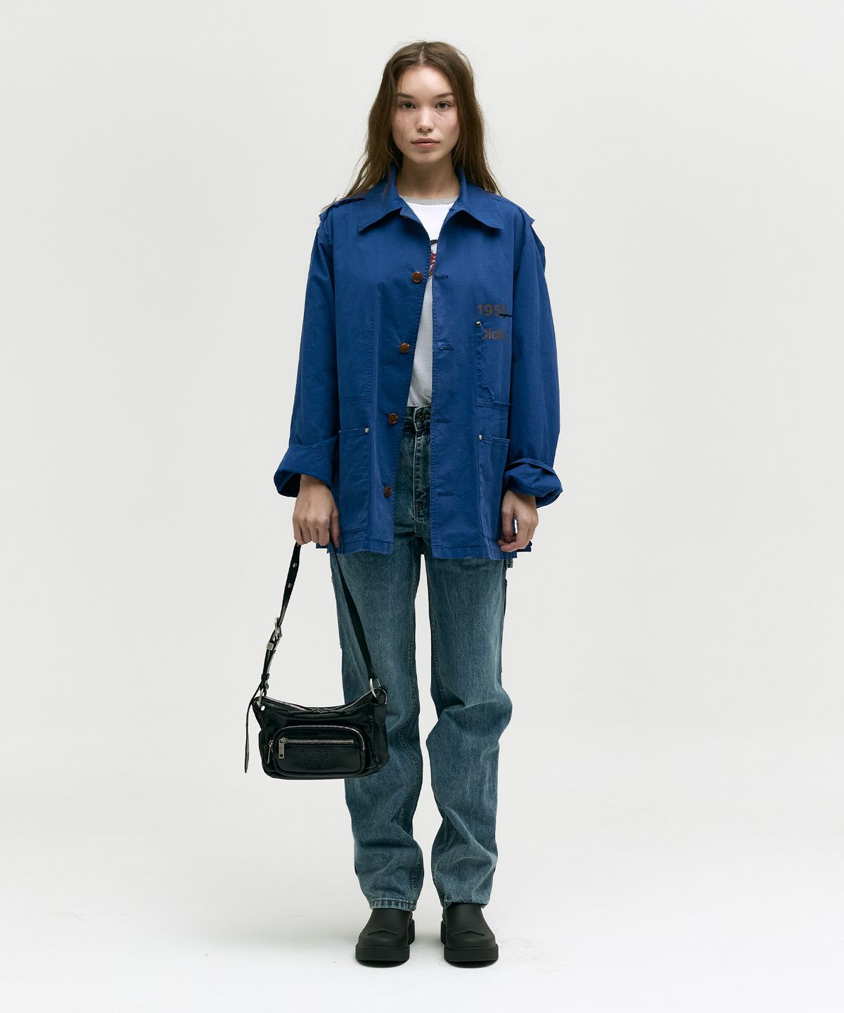 마지셔우드(MARGESHERWOOD) OUTPOCKET HOBO MINI_black glossy plain